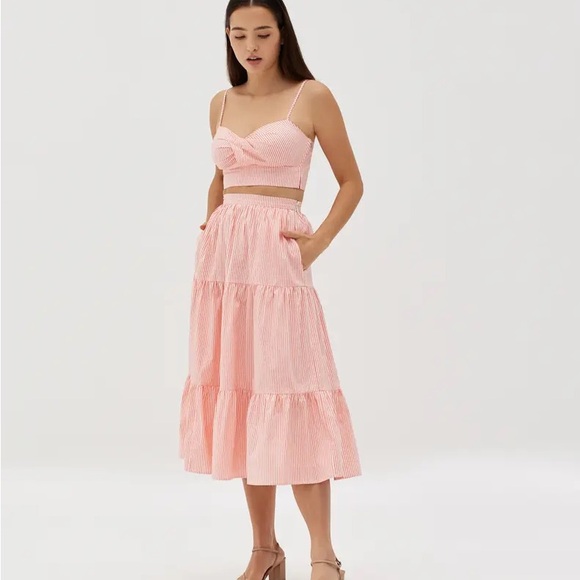 Love, Bonito Cotton tiers skirt with matching cropped top - Picture 7 of 7